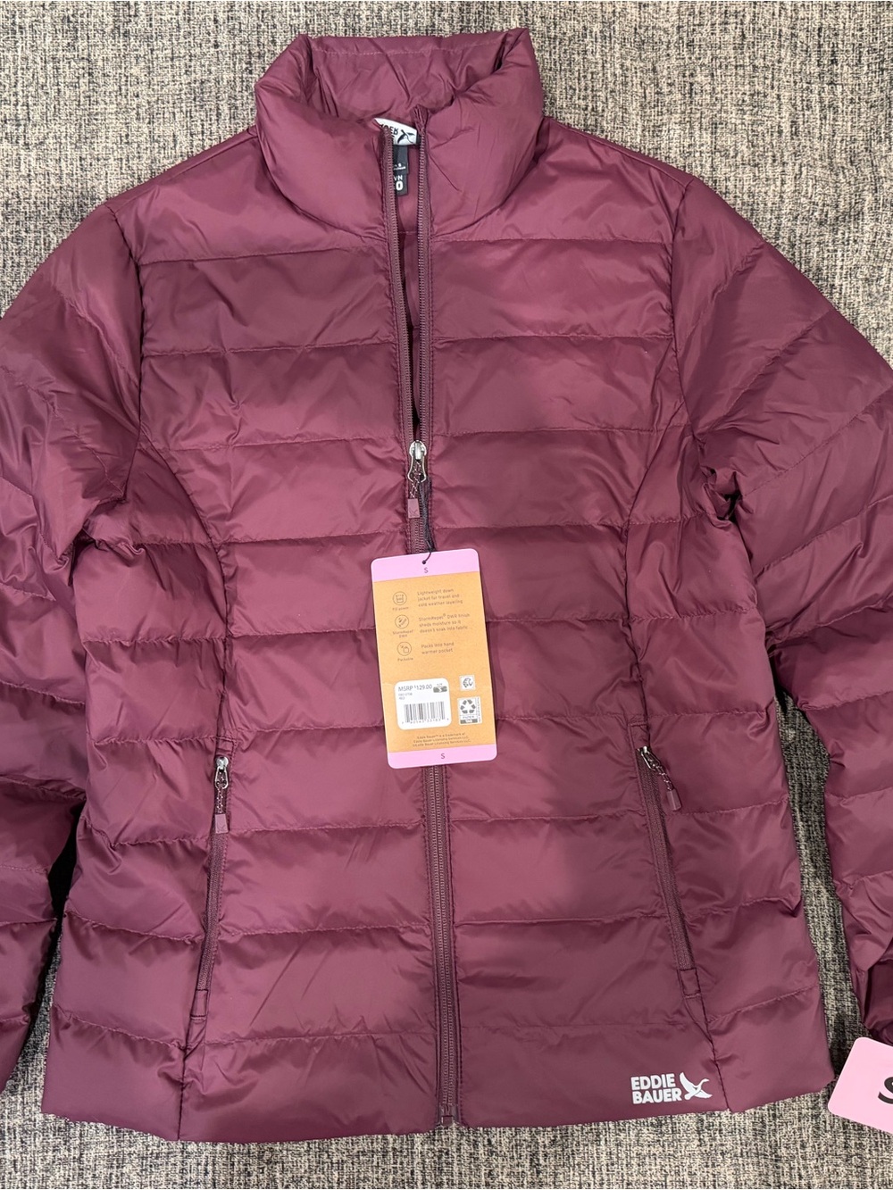 Eddie Bauer Women's Burgundy Quilted Packable Puffer Jacket Small